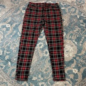 Red and Black Plaid Pants